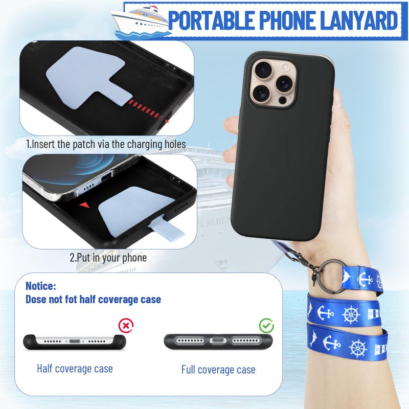 JINIOHEE Cruise Essentials 2026, Cruise Must Haves Including Non-Surge Power Strip, Magnetic Hooks, Cruise Luggage Tag Holder, Lanyard Holder, Towel Bnad, Phone Pounch, Phone Patches - Travel Essentials - Image 4