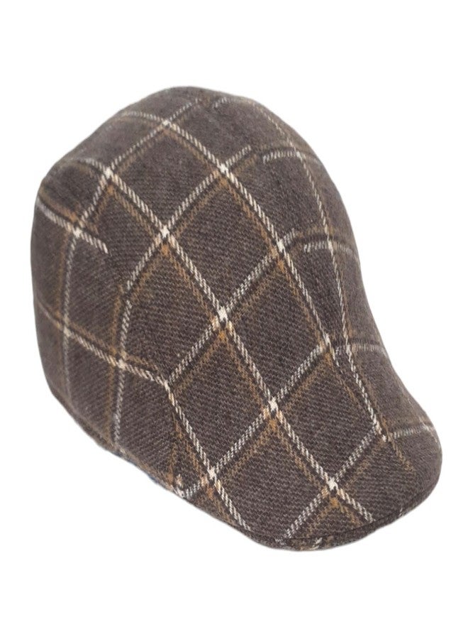 C Classic Unisex Classy & Retro Style Woolen Golf Cap (Brown), Free Size - Image 1