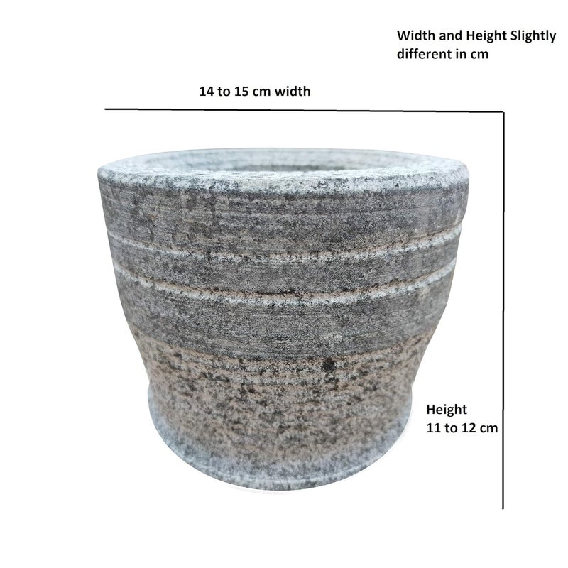 EZAHK EZAHK Mortar and Pestle Set for Spices Okhli Masher Khalbatta Kharal Mixer Natural Traditional Grinder and Musal Well Design for Kitchen Home Herb 6 in Pack of 2  - Image 4
