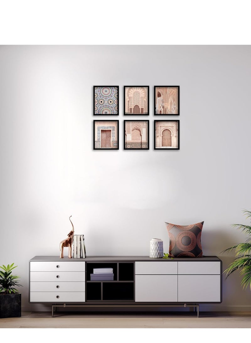 مؤسسة فكرة اليوم مجموعة من 6 ملصقات مطبوعة على قماش لفن العمارة المغربية من أفكار اليوم لأبواب عربية وأقواس مسجد | ديكور حائط أنيق لغرفة المعيشة وغرفة النوم والمكتب (بدون إطار - 1، 8 × 10 بوصة) - Image 3