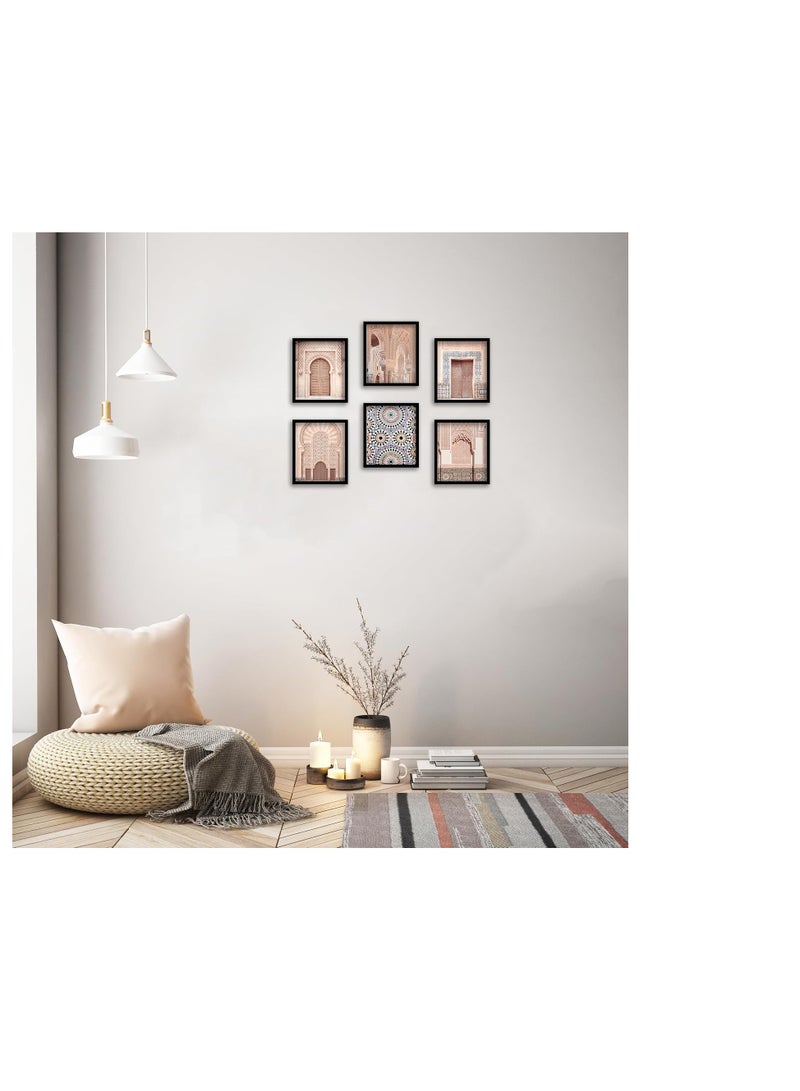 مؤسسة فكرة اليوم مجموعة من 6 ملصقات مطبوعة على قماش لفن العمارة المغربية من أفكار اليوم لأبواب عربية وأقواس مسجد | ديكور حائط أنيق لغرفة المعيشة وغرفة النوم والمكتب (بدون إطار - 1، 8 × 10 بوصة) - Image 4