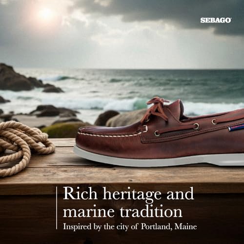 Sebago Portland Waxed Boat Shoes - Handsewn Waxed Leather Moccasins with Leather Sock Lining and Non-Marking, Slip-Resistant Rubber Outsoles, Brown - 8 Regular - Image 5
