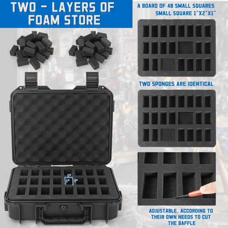 TORIBIO Miniature Storage Figure Case, Miniature Sturdy Hard Case 48 Slot Figurine Carrying Compatible with 40k D&D DND Minis and More - Image 3