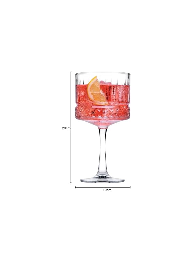 S-TOP Elysia Cocktail Glass, Set of 4-500 cc, Cocktail Glass for Friends Party, Craft Cocktails, Crystal Clear Glasses for Mixology, DIY Cocktails, Engraved Glass - Image 5
