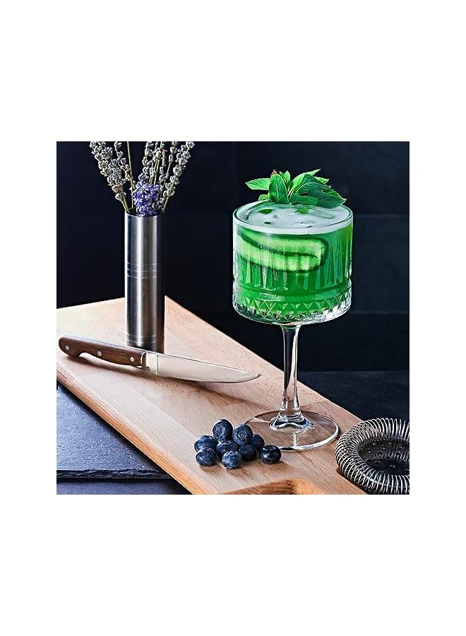 S-TOP Elysia Cocktail Glass, Set of 4-500 cc, Cocktail Glass for Friends Party, Craft Cocktails, Crystal Clear Glasses for Mixology, DIY Cocktails, Engraved Glass - Image 4
