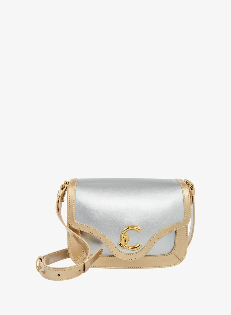 COCCINELLE C-Me Bi Color Crossbody Bag Gold-Silver
