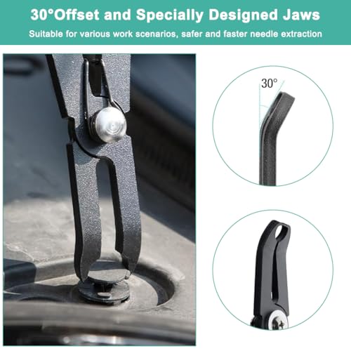 STHIRA® Car Trim Removal Tool, Rubber Push Pin Pliers Set with 30° Offset Jaws, Heavy-Duty Steel Pliers for Automotive Fastener & Clip Removal - Image 3