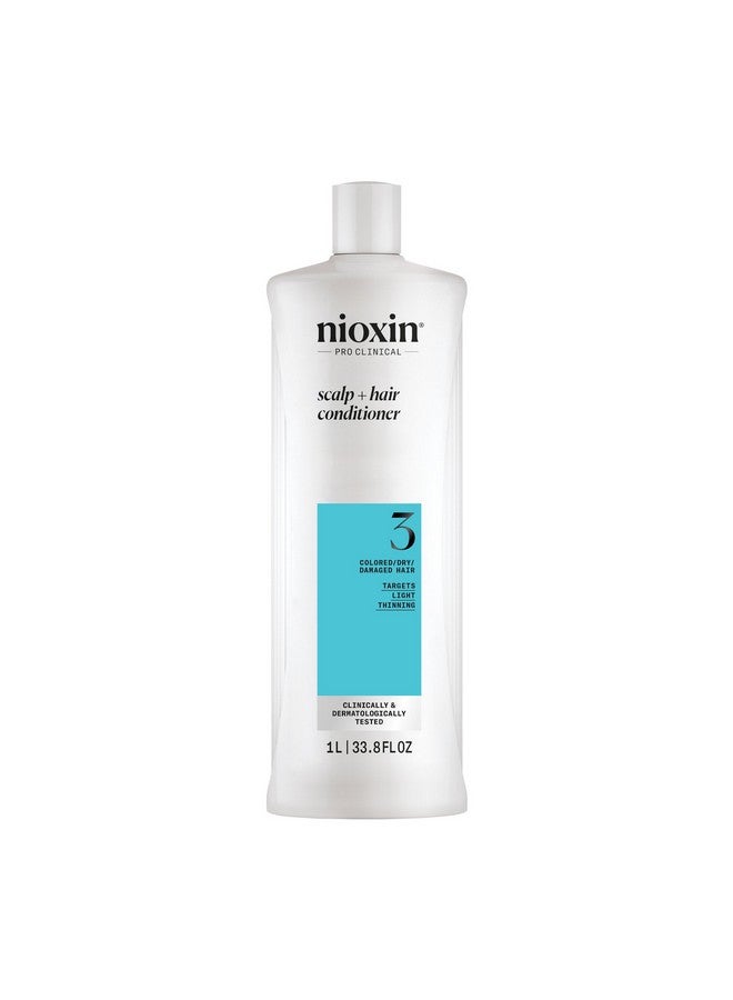Nioxin System 3 Scalp + Hair Thickening Conditioner | For Colored, Dry, & Damaged Hair with Light Thinning | Maintain Vibrant Color | Strengthen & Nourish with Niacinamide & Biotin | 33.8 Fl Oz - Image 1