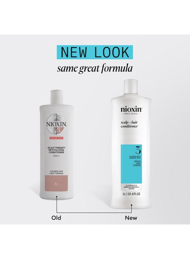 Nioxin System 3 Scalp + Hair Thickening Conditioner | For Colored, Dry, & Damaged Hair with Light Thinning | Maintain Vibrant Color | Strengthen & Nourish with Niacinamide & Biotin | 33.8 Fl Oz - Image 2