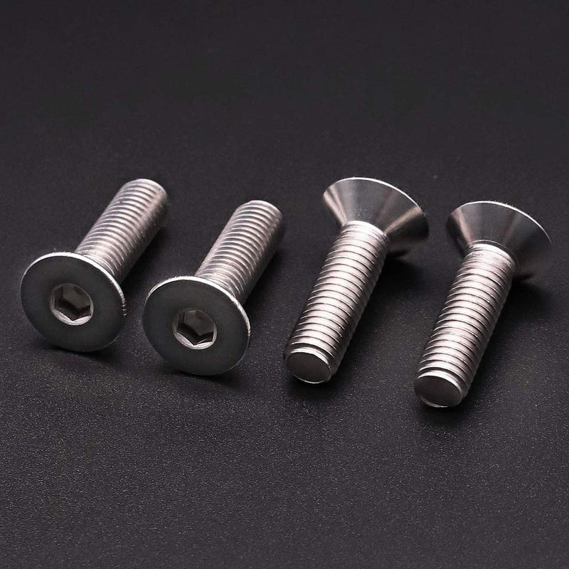 RoyceMart #8-32 x 1/2 inch Flat Head Socket Cap Screws 50 PCS, Countersunk Head, Allen Hex Drive, 304 Stainless Steel 18-8, Full Machine Thread, Bright Finish - Image 2