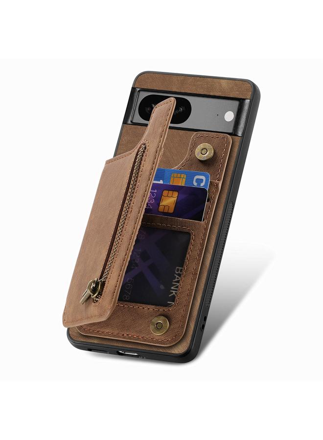 The Bros Case Cover For Google Pixel 6a Retro Leather Zipper Wallet Back Phone Case Cover - Image 4