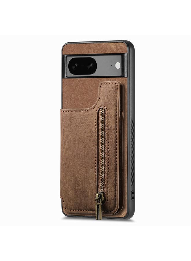 The Bros Case Cover For Google Pixel 6a Retro Leather Zipper Wallet Back Phone Case Cover - Image 2