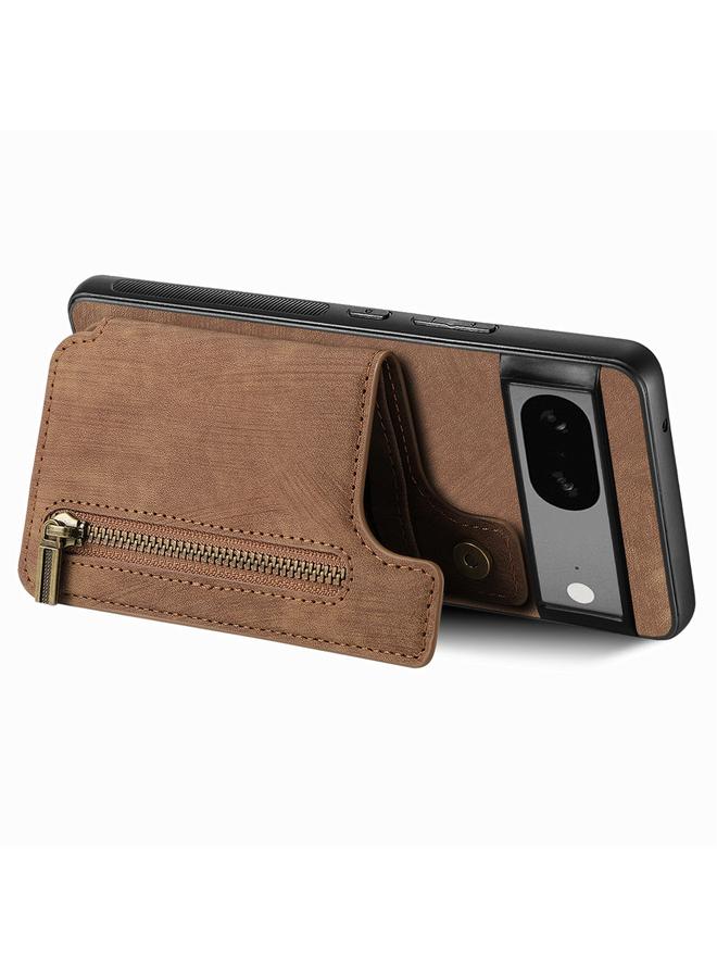 The Bros Case Cover For Google Pixel 6a Retro Leather Zipper Wallet Back Phone Case Cover - Image 3