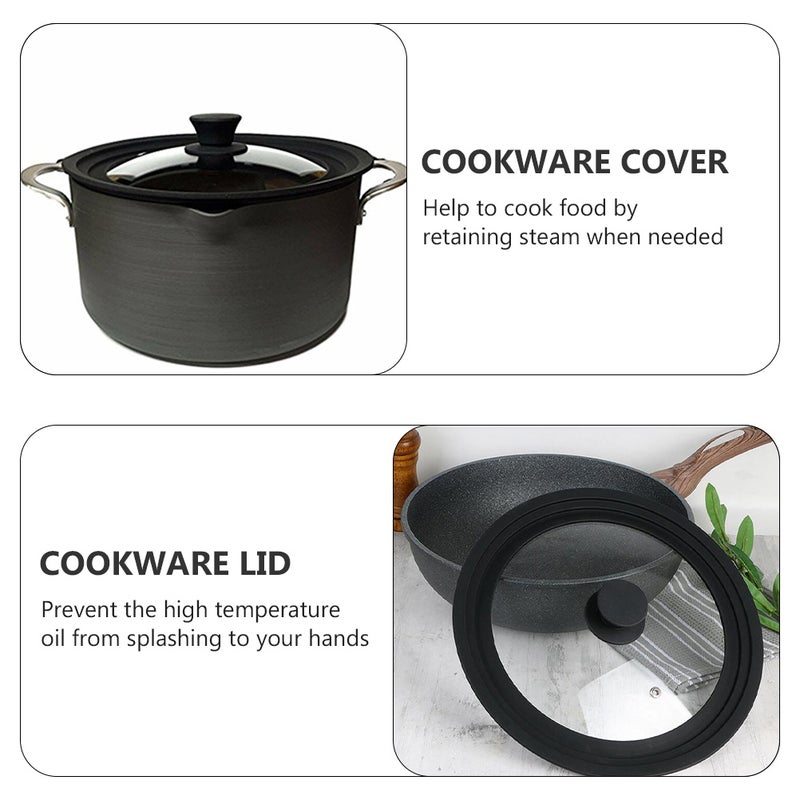 1Pc Multi-function Pot Lid Visible Universal Toughened Glass Silicone Pot Cover - Image 4