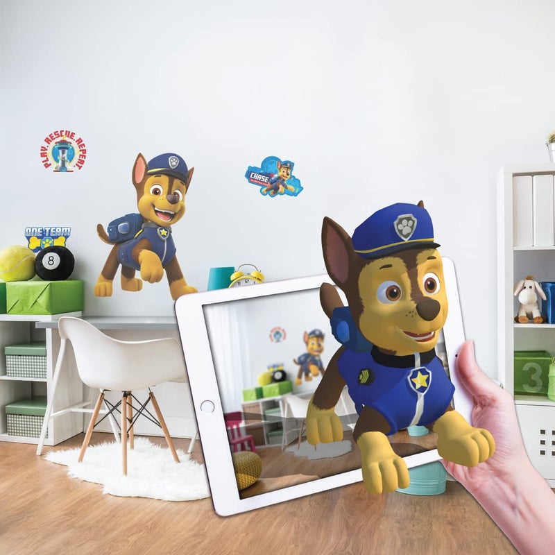 Wall Palz Nickelodeon Paw Patrol Wall Decal - 24" Chase Wall Stickers for Bedroom with 3D Augmented Reality Interaction - Paw Patrol Wall Decor - Image 1