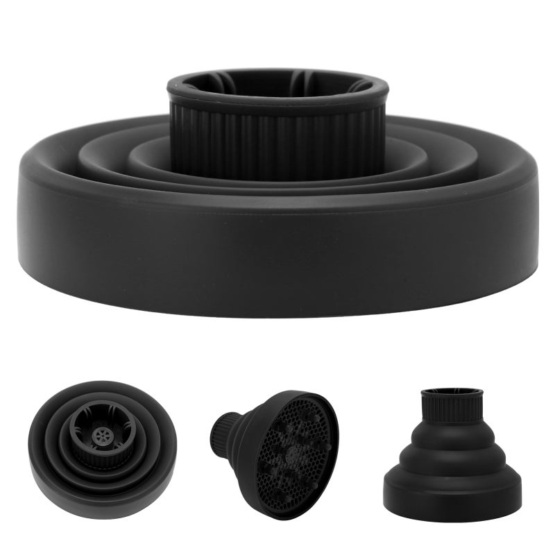 Universal Hair Dryer Diffuser 1.6-2 Inch Collapsible Silicone Diffuser - Dense Air Outlet for Curly Hair Style - Image 2