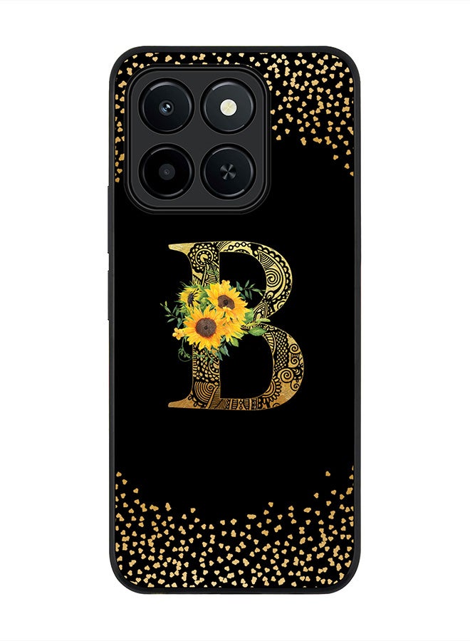 Stylizedd For Honor X6c Case,Slim fit Camera Protection, Shockproof Thin Phone cover  - Custom Floral Monogram - B ( Black )
