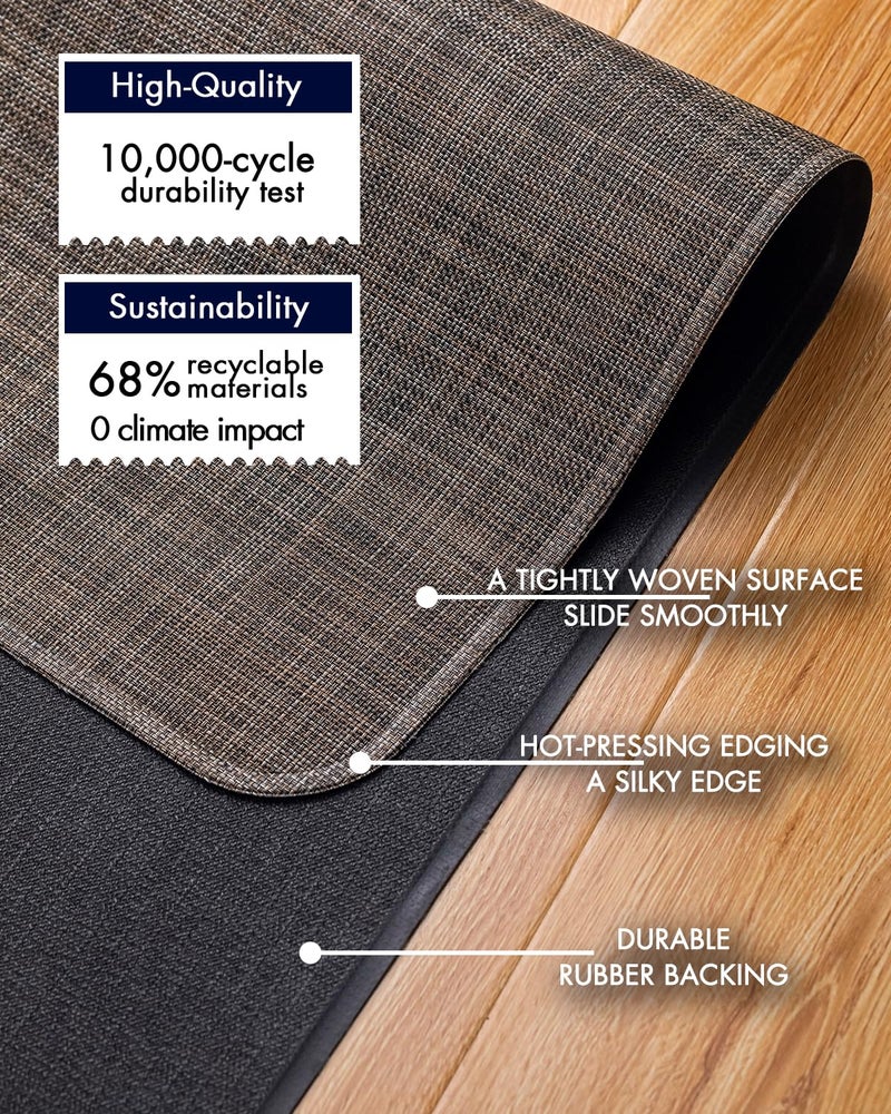 Baroyal Office Chair Mat for Hardwood Floor Under Desk Computer Rolling Chair Mat for Wood/Tile Floor Non-Slip Heavy Duty Desk Rug PVC Plastic Hard Floor Protector 45"x 53" (Dark Walnut) - Image 4