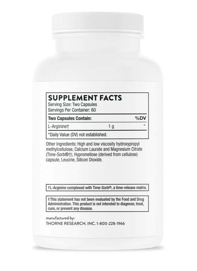 ثورن Perfusia-SR L-Arginine لدعم صحة القلب ، وإنتاج أكسيد النيتريك ، والتدفق الأمثل للدم | 120 كبسولة مكمل غذائي  - Image 4