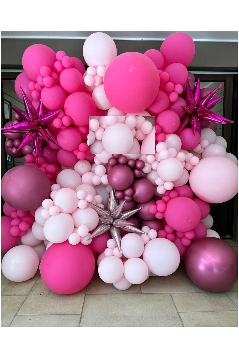 100 Pack 12 inch Round Helium Hot Pink Balloons for Wedding Birthday Party Backdrop Decorations - Image 4