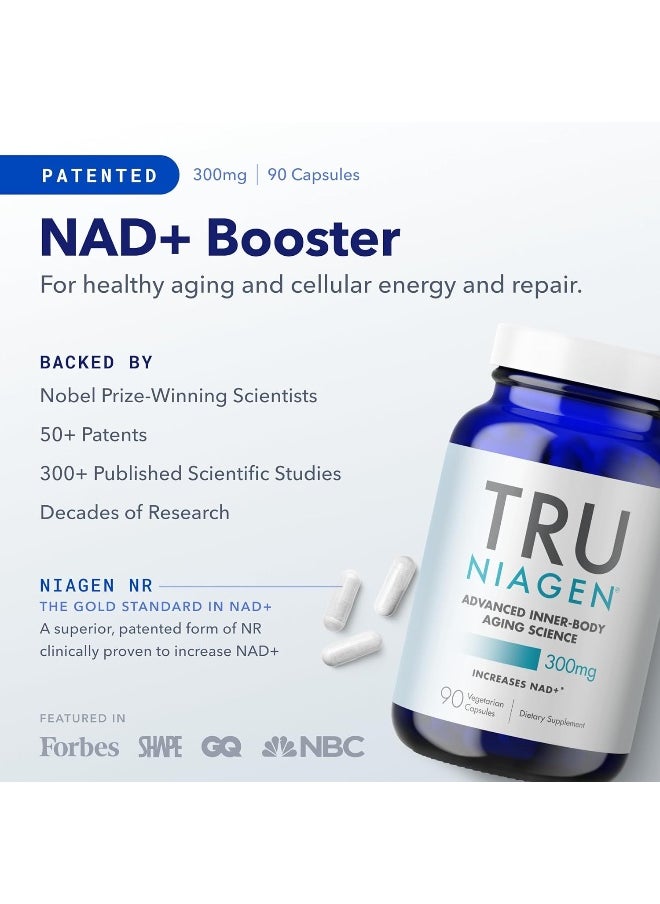 TRU NIAGEN 90Ct/300Mg Multi Award Winning Patented Nad+ Boosting Supplement - More Efficient Than Nmn - Nicotinamide Riboside For Cellular Energy Metabolism & Repair. Vitality, Muscle Health, Healthy Aging  - Image 2