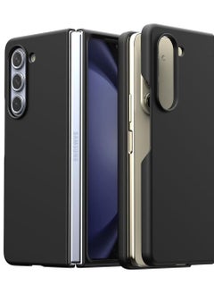 araree Araree Nukin Samsung Galaxy Z Fold 5 Case, Clear Case Cover Transparent Ultra Thin Cover Slim Sturdy Scratchproof Hard PC Phone Case Minimalist Solid Sleek Designed for Galaxy Z Fold 5 5G - Black  - Image 1