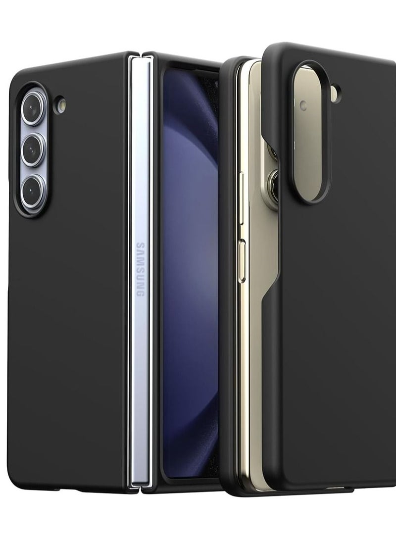 araree Araree Nukin Samsung Galaxy Z Fold 5 Case, Clear Case Cover Transparent Ultra Thin Cover Slim Sturdy Scratchproof Hard PC Phone Case Minimalist Solid Sleek Designed for Galaxy Z Fold 5 5G - Black - Image 1