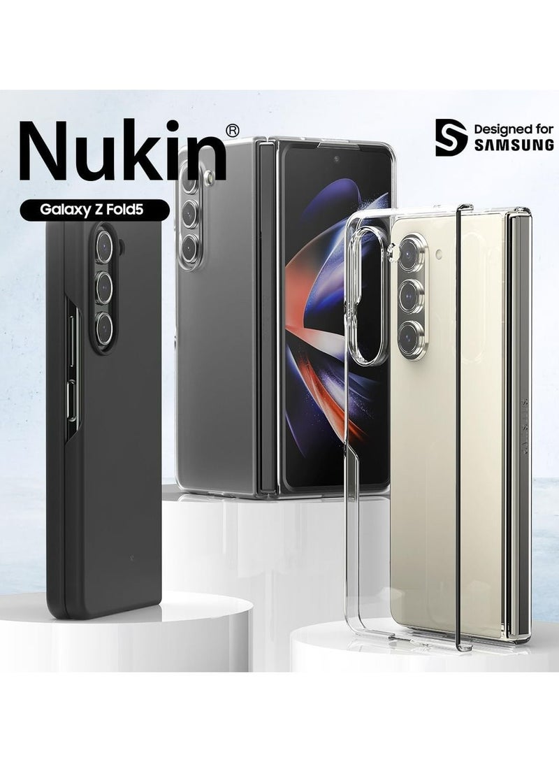 araree Araree Nukin Samsung Galaxy Z Fold 5 Case, Clear Case Cover Transparent Ultra Thin Cover Slim Sturdy Scratchproof Hard PC Phone Case Minimalist Solid Sleek Designed for Galaxy Z Fold 5 5G - Black - Image 2