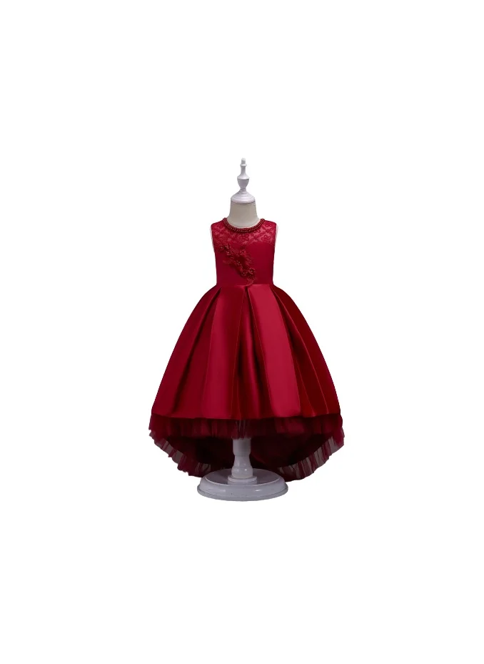 D'Daniela D' Daniela - Long Tail Flower Girl Dress Red