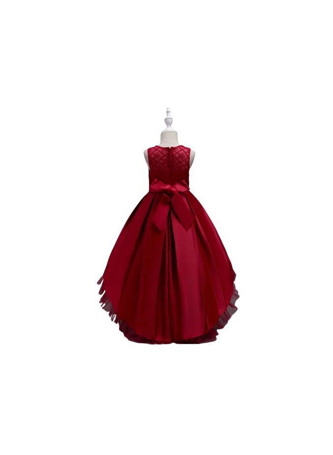 D'Daniela D' Daniela - Long Tail Flower Girl Dress Red