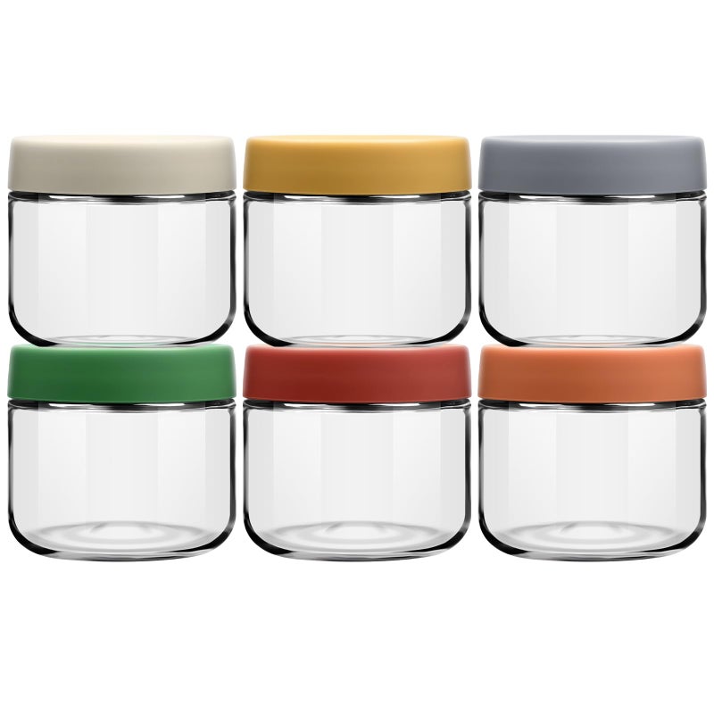 EONJOE 10 oz Glass Jars with Lids Meal Prep Portion Control Containers Pudding Yogurt Overnight Oats Salad Snack Cereal Candy Food Storage Cups Bowls Airtight - Image 1