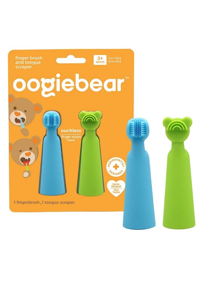 oogiebear Baby Finger Brush & Tongue Scrapper For 3+ Months, Pack of 2’s