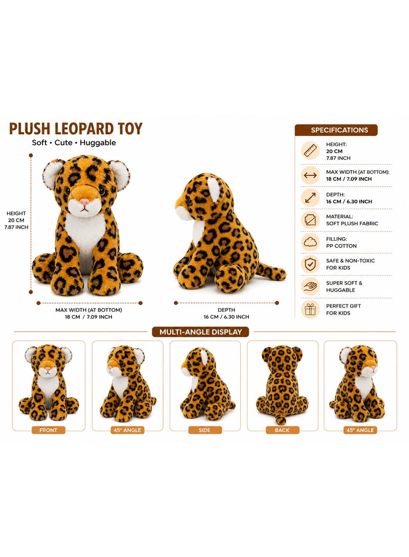Realistic Leopard Plush Doll 20 Cm Soft Stuffed Animal Toy For Kids Home Decor Gift - Image 3