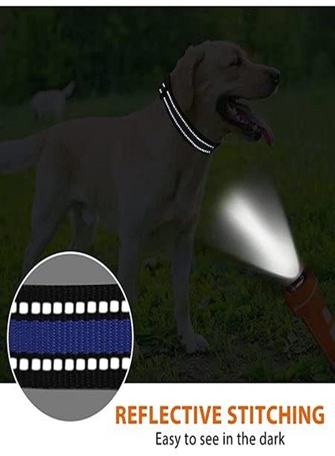Petlicious & More® Nylon Made 19 mm Reflective Collar for Small & Medium Size Adult Dogs (Adjustable Size - 12" to 22" Inch Neck, Color - Blue) - Image 3