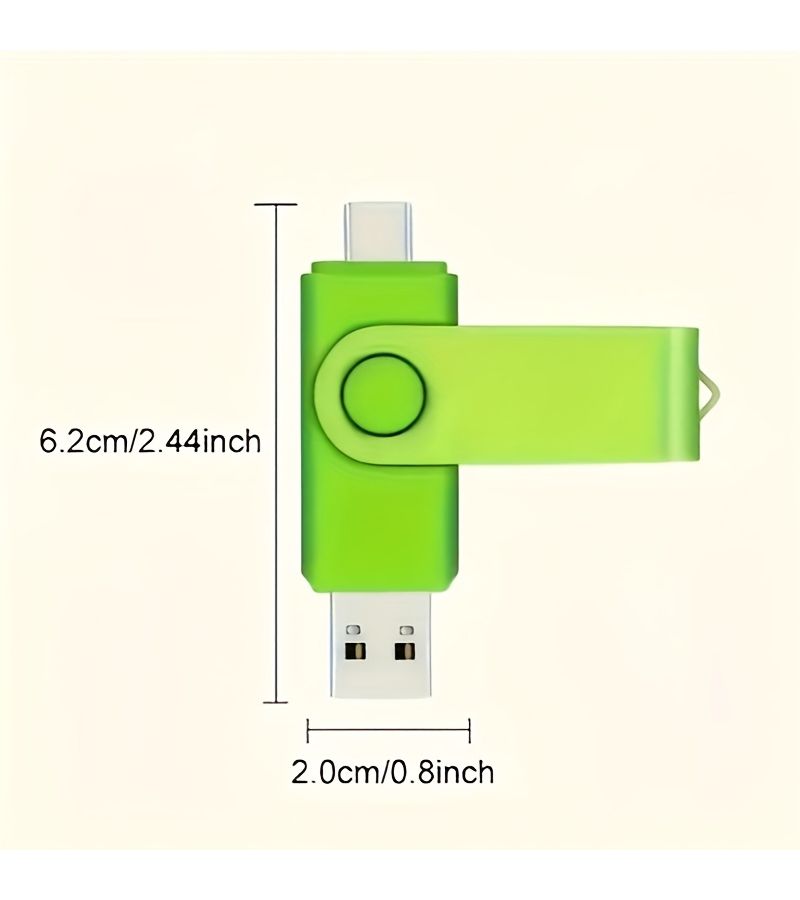 Red 256MB 2 In 1 USB Flash Drive With 360 Degree Rotating USB And Type C Connector For Smartphone Computer - Image 2