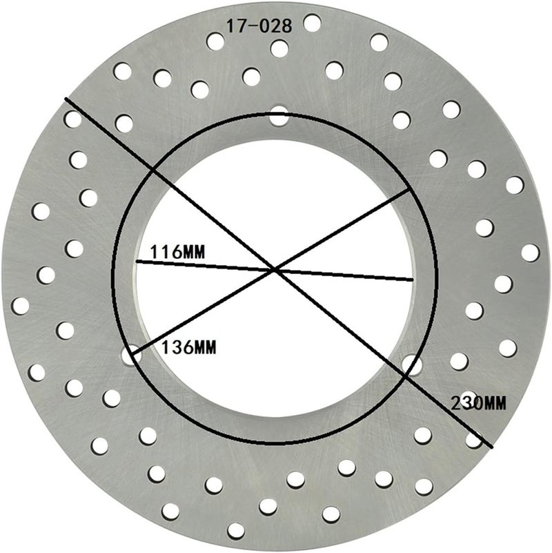 Wivplex 230mm Motorcycle Rear Brake Disc - Image 2