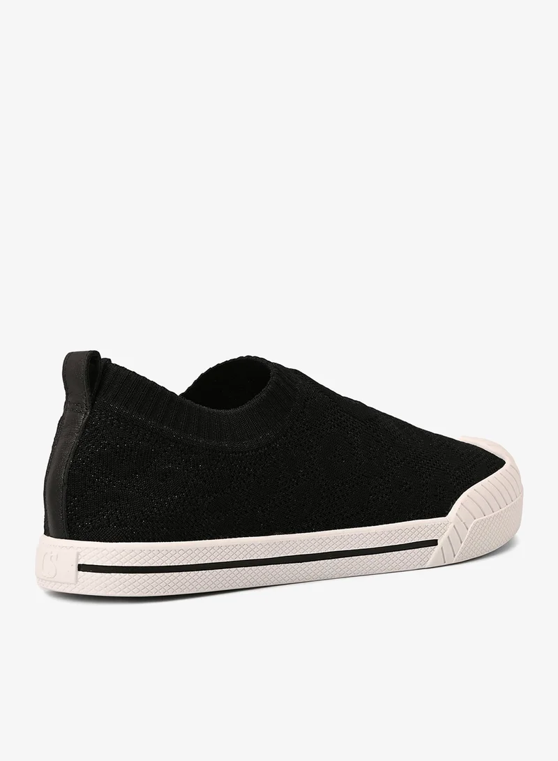 Carmen Steffens Black Textured Knitted Sneakers