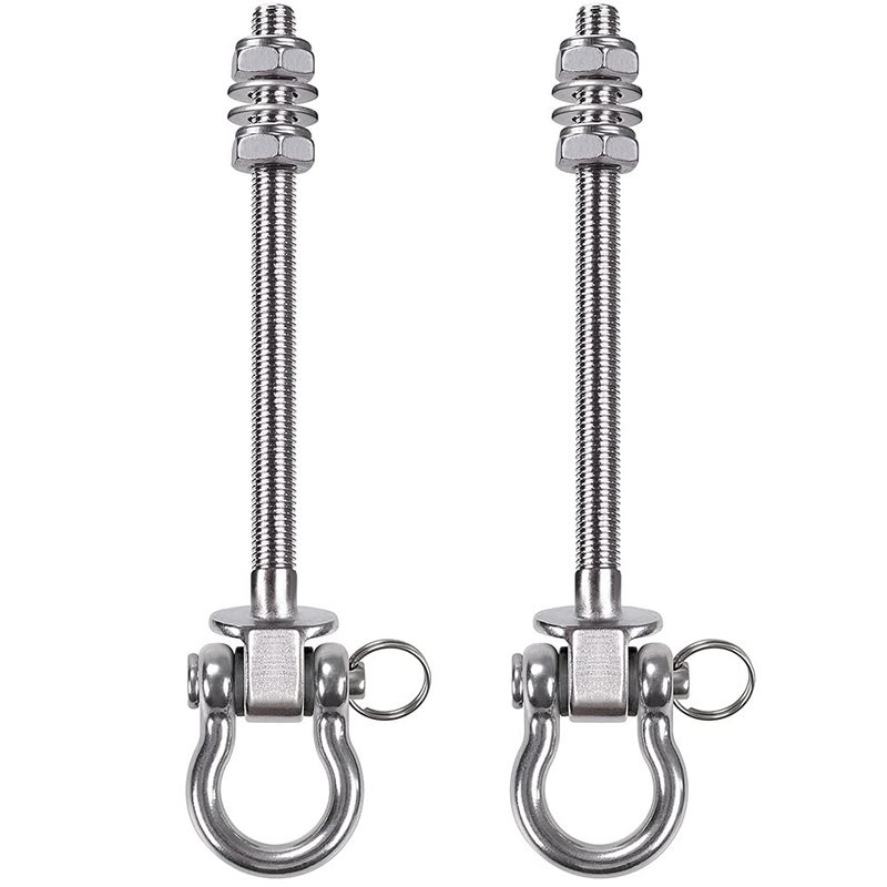 BeneLabel 2Pcs Wood Beam & I-Beam Hanger, Removable and Easy to Connect, Stainless Steel Heavy Duty Swing Hooks, Yoga Hammock Chair Sandbag, Swing Sets Hardware, 7" x M2/5" - Image 1