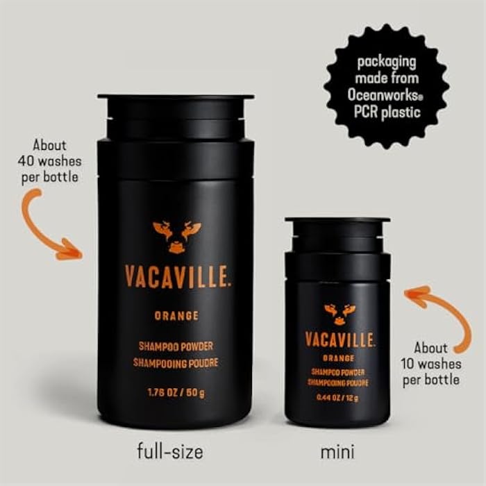 Vacaville Beauty Orange Scented Powder to Lather Shampoo for All Hair Types: Vegan, Eco-Friendly, Cruelty-Free - Add Water, Botanical Ingredients Clinically Proven to Promote Hair Growth, Travel Size - Image 4