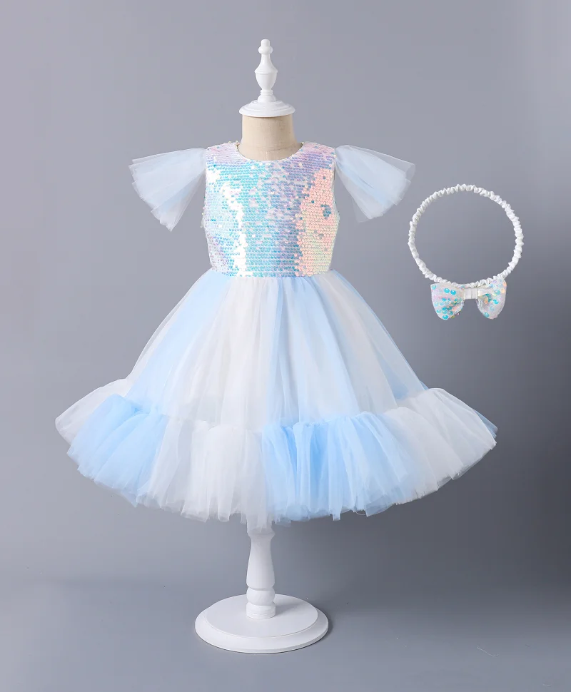 مارك وميا فستان مارك وميا مستدير بياقة مطرزة مع طوق رأس - أبيض