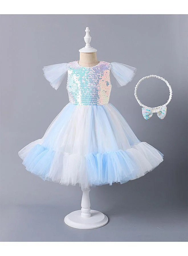 Mark & Mia Mark & Mia Embellished Round Neck Frock With Headband - White