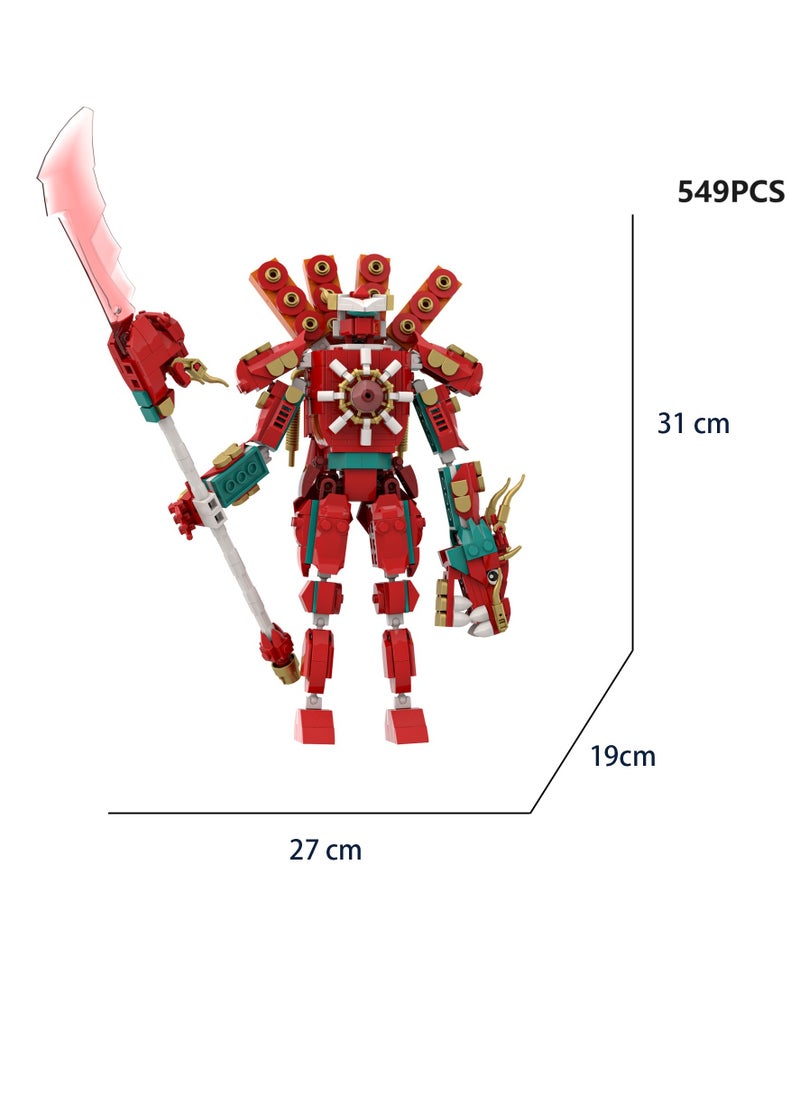 General - Skibidi Toilet Man Toy Building Blocks 549 Pcs Dragon War Audio Man Toy Ideas Toys Battle Game Model Ideas Toys Gifts For Adult And Kids - Image 1