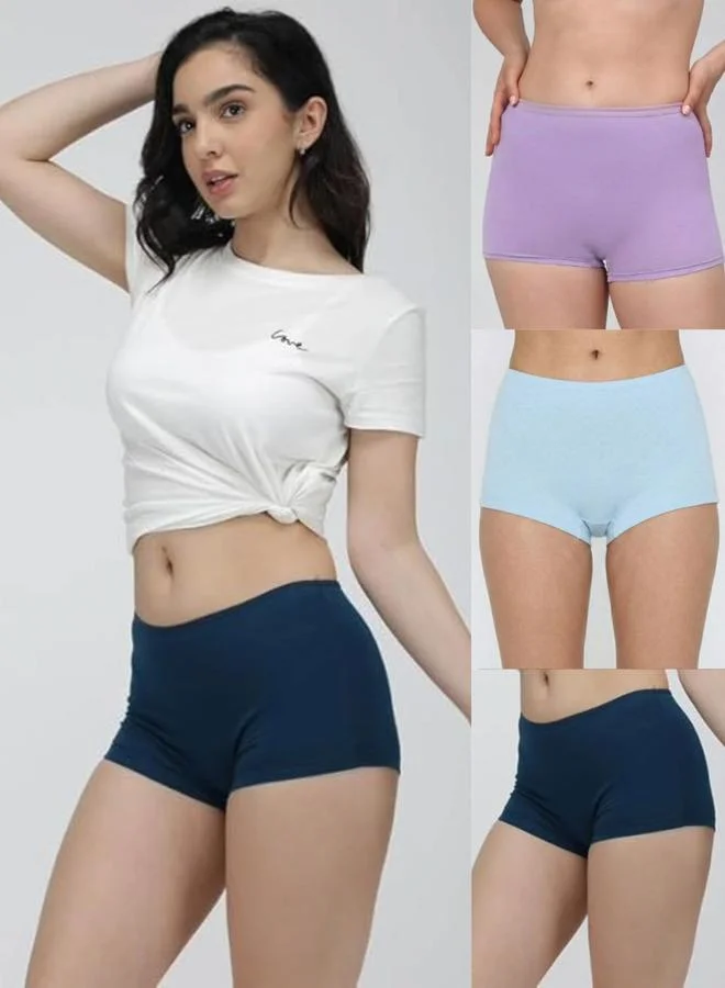 Take Two Pack of 3 - Plain Boyshorts By Lazzycat
