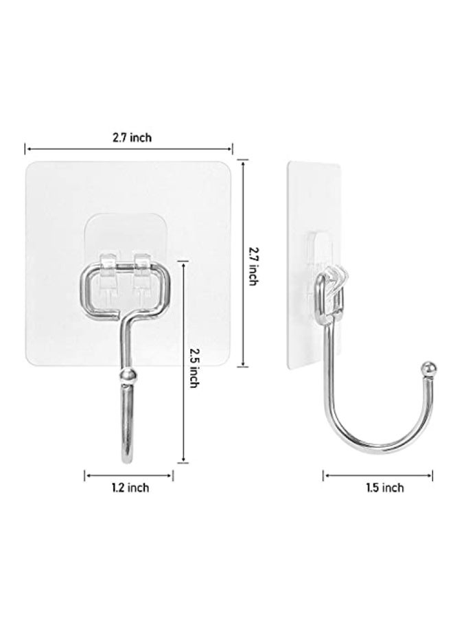 Large Adhesive Utility Hooks, Waterproof Transparent Wall Hooks for Hanging, Multi-Purpose Hooks for Hanging Heavy Duty Towel Coats in Kitchen, Bathroom, Home, Office Hooks 7×7㎝ (16pcs) - Image 2
