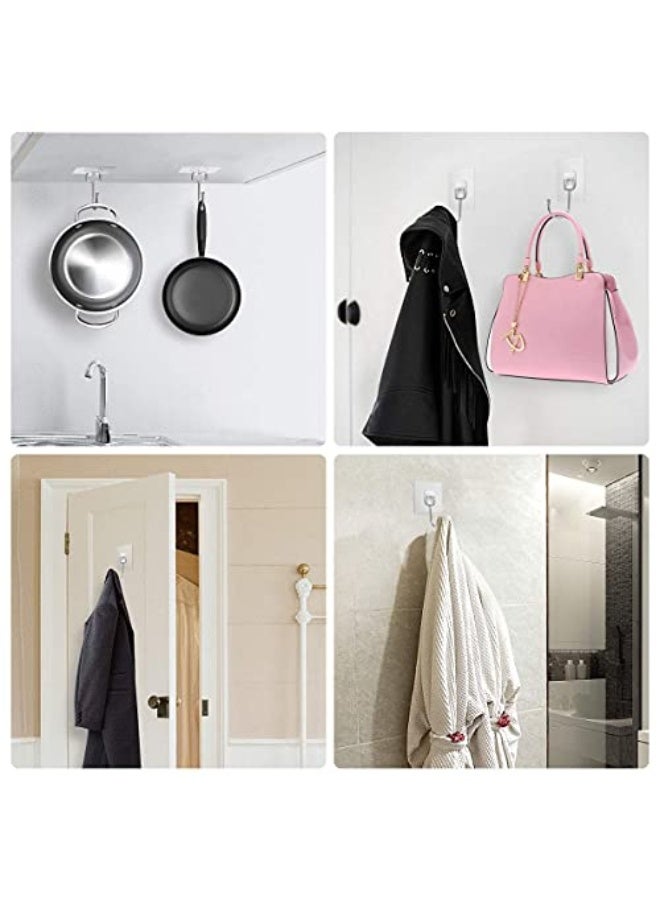 Large Adhesive Utility Hooks, Waterproof Transparent Wall Hooks for Hanging, Multi-Purpose Hooks for Hanging Heavy Duty Towel Coats in Kitchen, Bathroom, Home, Office Hooks 7×7㎝ (16pcs) - Image 4