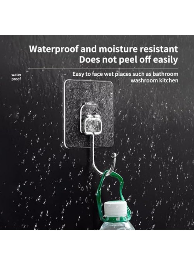 Large Adhesive Utility Hooks, Waterproof Transparent Wall Hooks for Hanging, Multi-Purpose Hooks for Hanging Heavy Duty Towel Coats in Kitchen, Bathroom, Home, Office Hooks 7×7㎝ (16pcs) - Image 5