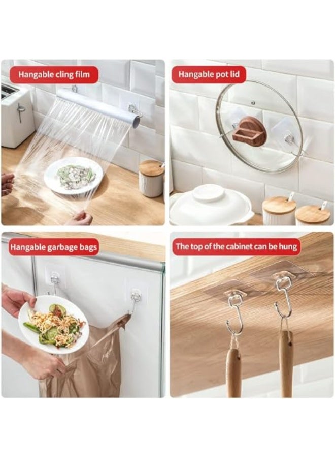 Large Adhesive Utility Hooks, Waterproof Transparent Wall Hooks for Hanging, Multi-Purpose Hooks for Hanging Heavy Duty Towel Coats in Kitchen, Bathroom, Home, Office Hooks 7×7㎝ (16pcs) - Image 3