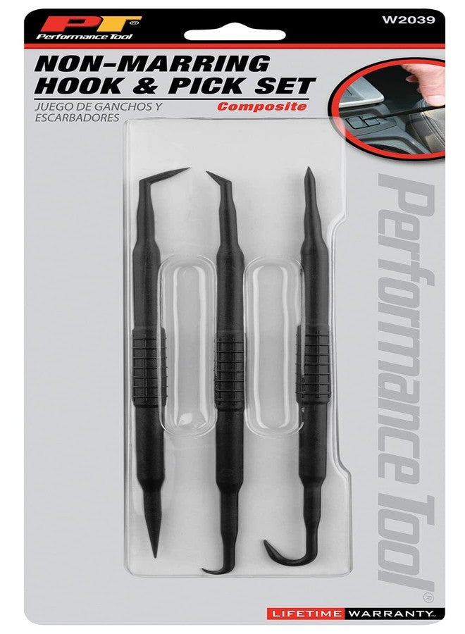 بيرفورمانس تول مجموعة أدوات الأداء W2039 الصغيرة للخطافات والاختيارات، مكونة من 3 قطع بخطافات وزوايا ورؤوس مستقيمة لحلقة O وإزالة الختم/الحشية وأعمال الأسلاك - Image 5
