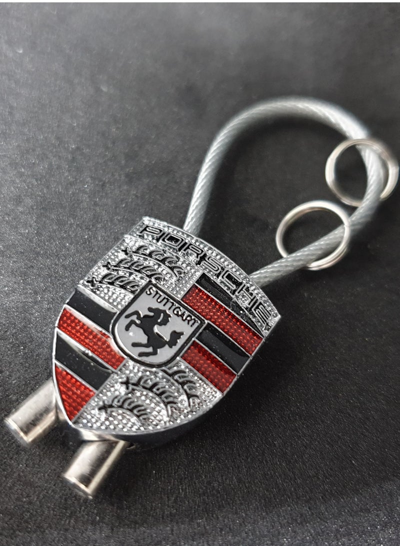 Zinc Alloy Metal 3D Logo Keychain For Porsche - Image 1