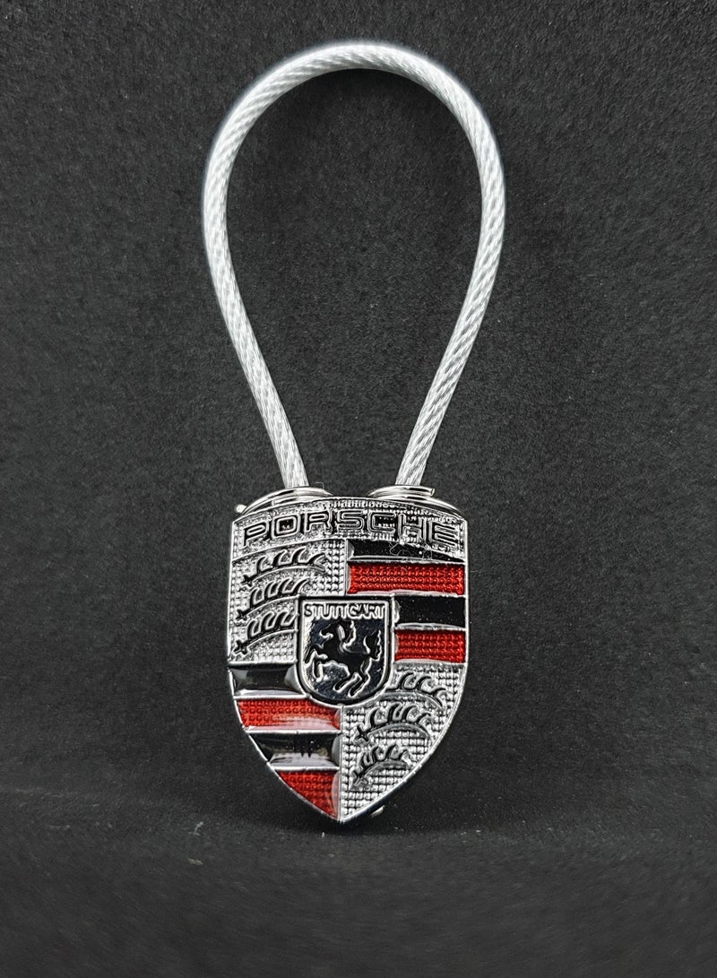 Zinc Alloy Metal 3D Logo Keychain For Porsche - Image 3